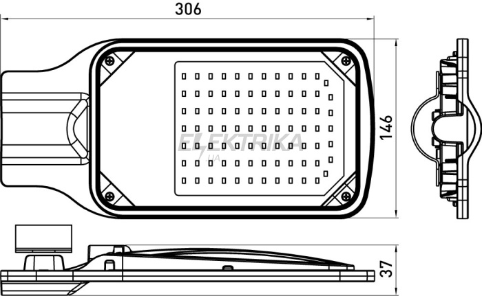 Світильник світлодіодний консольний e.LED.street.stand.50.6500, 50Вт, 6500К, IP65 (l0820011)