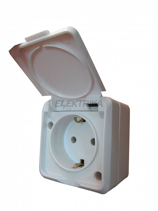 Розетка 2Р + PE РЗ16-З-IP44