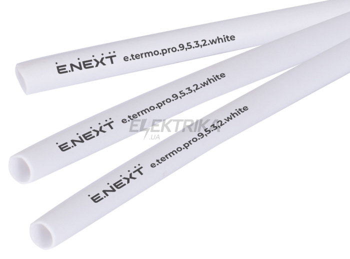 Термоусаджувальна трубка з клейовим шаром e.termo.pro.9,5.3,2.white, 9,5/3,2, 1м, біла (p092025)