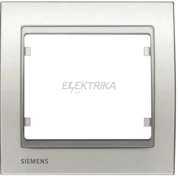 Рамка 1 пост Siemens Mega білий сатиновий (S22001 BS)