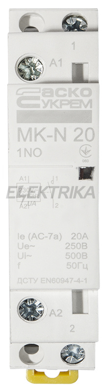 Контактор модульний АСКО-УКРЕМ MK-N 1P 20A 1NO (A0040030021)