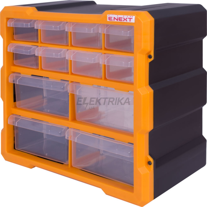 Органайзер пластиковий, e.toolbox.pro.19, 12-секційний 267х157х262мм (t011019)