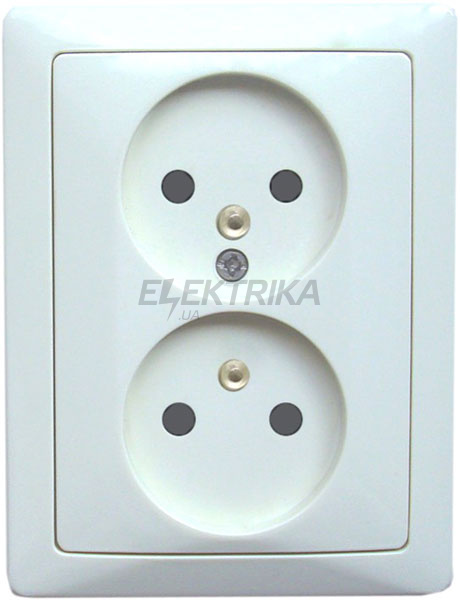 Комплект e.lux.1222L.2gz.white подвійний розетки без з/к, білий