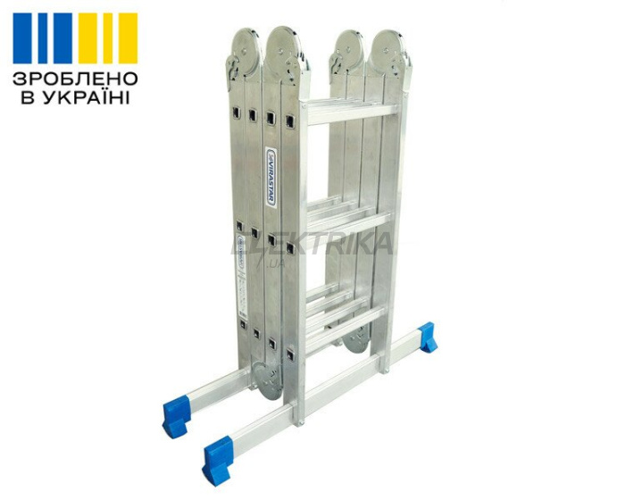 Багатофункціональна шарнірна драбина-стрем'янка VIRASTAR TRANSFORMER 4x3 сходинки(VTL043)