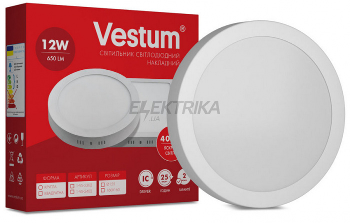 Світильник накладний круглий Vestum LED 12W 4000K 220V (1-VS-5302)
