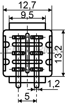 Тумблер АСКО-УКРЕМ MTS-203 ON-OFF-ON 3Пол. *6Конт. (A0140060018)