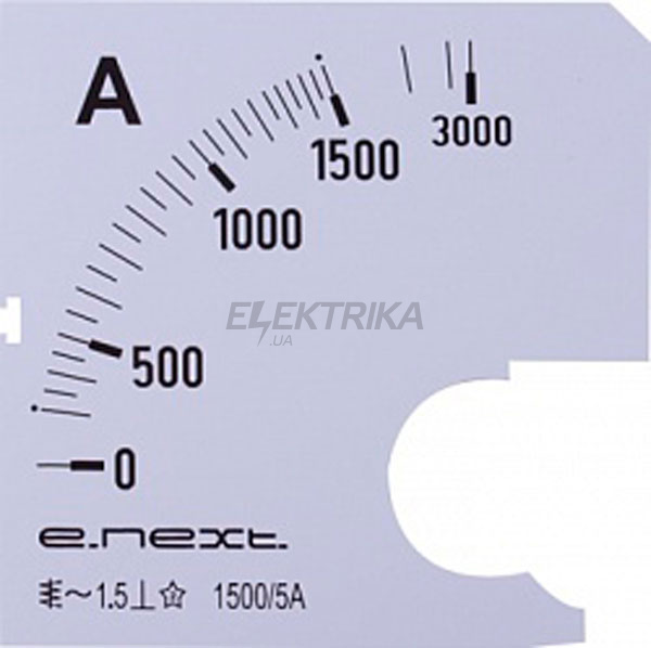 Шкала для амперметра щитового e.meter72.a1500.scale АС 1500А 72х72мм
