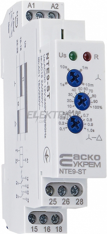 Реле часу зірка/трикутник NTE9-ST AC/DC 12-240V (A0010240010)
