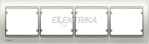 Рамка 4 пост Siemens Mega білий перламутровий (S22004 BP)