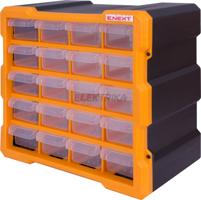 Органайзер пластиковий, e.toolbox.pro.18, 20-секційний 267х157х262мм (t011018)