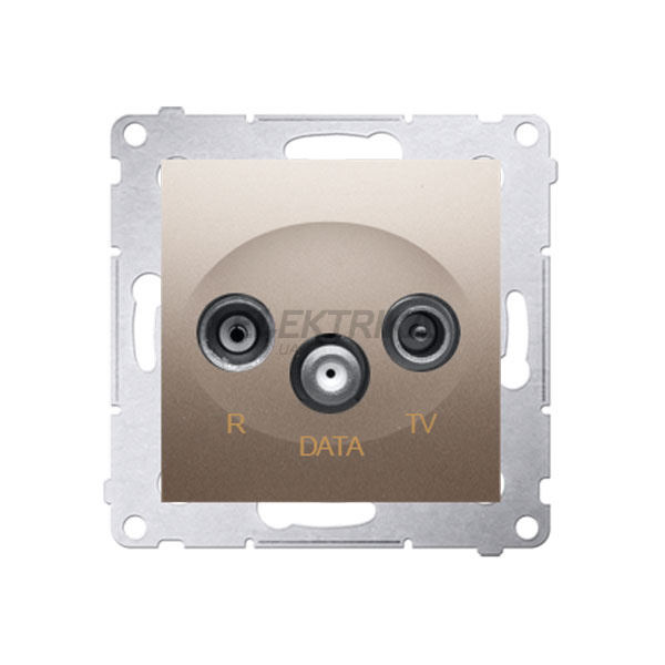 Розетка R-TV-DATA кінцева Simon 54, золотий матовий