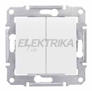 Перемикач 2-клавішний Schneider Electric Sedna білий (SDN0600121)