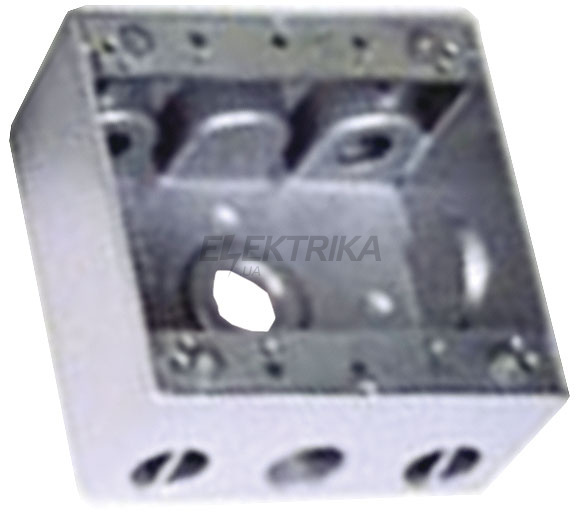 Коробка монтажна металева e.industrial.pipe.db.thread.4.3/4" з 4 різьбовими входами 3/4"