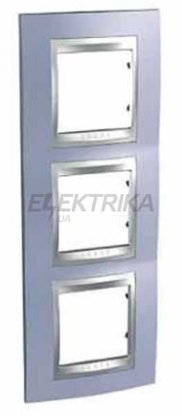 Рамка 3-постова вертикальна, "блакитний берил", алюміній