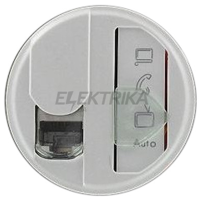 Лицьова панель, програма Celiane, розетка RJ 45 STP категорія 6 категорія з етикеткою кат. № 67396, слонова кістка