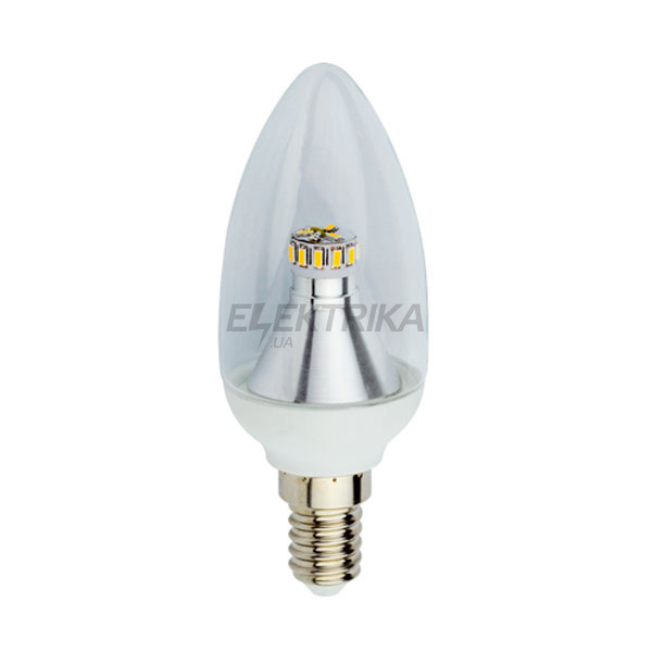 Лампа світлодіодна LED "Свічка", E14, 3Вт, 2800К, прозора, BL-E14/3Вт-200/28-C38/T