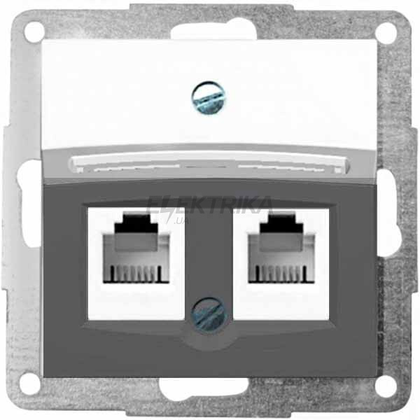Корпус для 2xRJ12/RJ45, антрацит