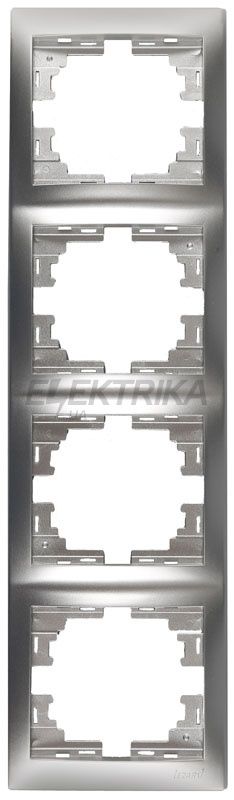 Рамка 4 поста вертикальна Lezard Mira б/вст металік сірий (701-1000-154)