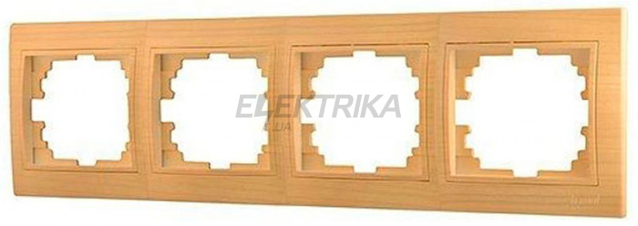 Рамка 4 посту горизонтальна Lezard Mira б/вст клен (701-4700-149)