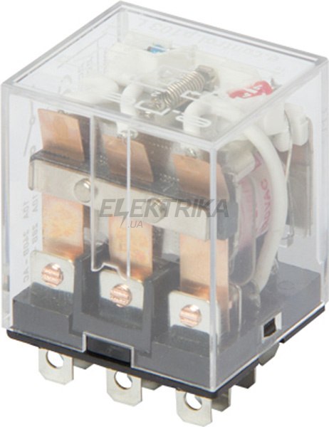 Реле проміжне з LED-індикацією e.control.p1036L, 10А, 230В AC, на 3 групи контактів