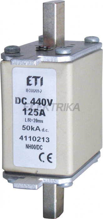Плавка вставка запобіжник ETI NH00 63A/440V DC 004110210