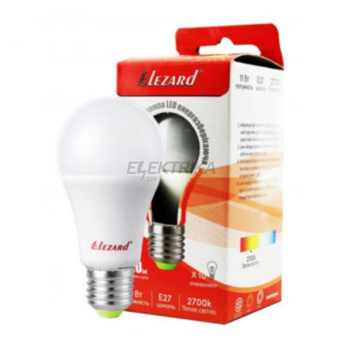 Світлодіодна лампа LED Lezard GLOB A60 15W 2700K E27 220V (427-A60-2715)