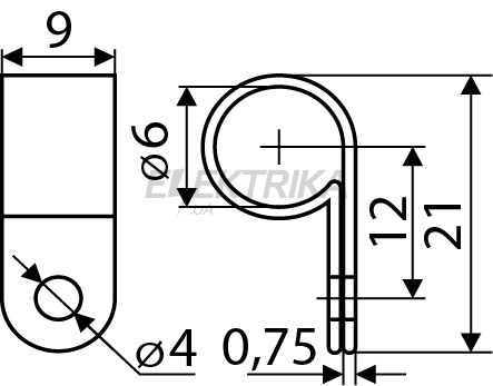 Скоба кабельна АСКО-УКРЕМ 1/4R (упак 100шт) (A0150140003)