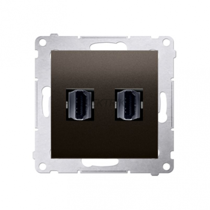 Розетка HDMI подвійна Simon 54, коричнева (DGHDMI2.01/46)
