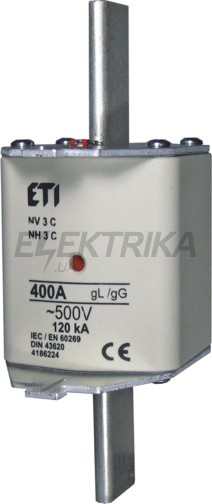 Плавка вставка запобіжник ETI NH3C gG 315A/690V 004186322