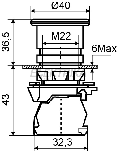 Кнопка "грибок" "Старт" АСКО-УКРЕМ TB5-AC31 (d 40 мм) зелений (A0140010178)