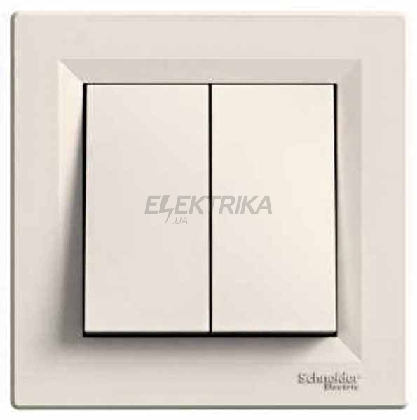 Вимикач двоклавішний Schneider Electric Asfora кремовий (EPH0300123)