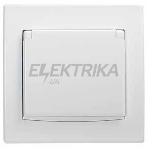 Розетка із заземленням та кришкою Anya, біла, Schneider Electric