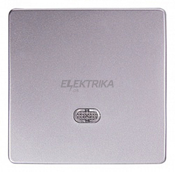 Кнопка e.lux.11651L.pn.aluminium одинарна "алюміній" з підсвічуванням