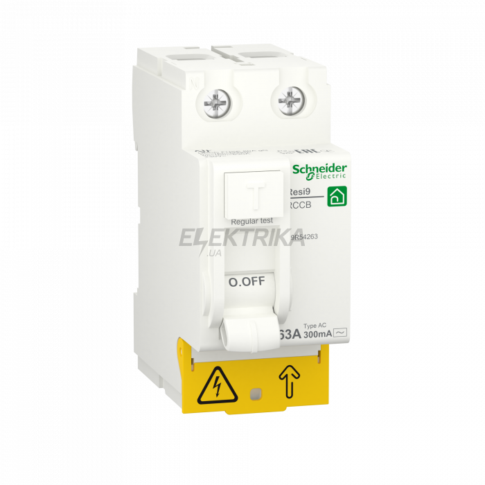 Вимикач диференціального струму Schneider Electric RESI9 2P 63A 300mA АС R9R54263