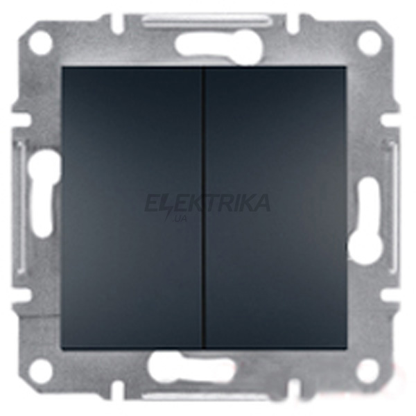 Перемикач двоклавішний Schneider Electric Asfora антрацит (EPH0600171)