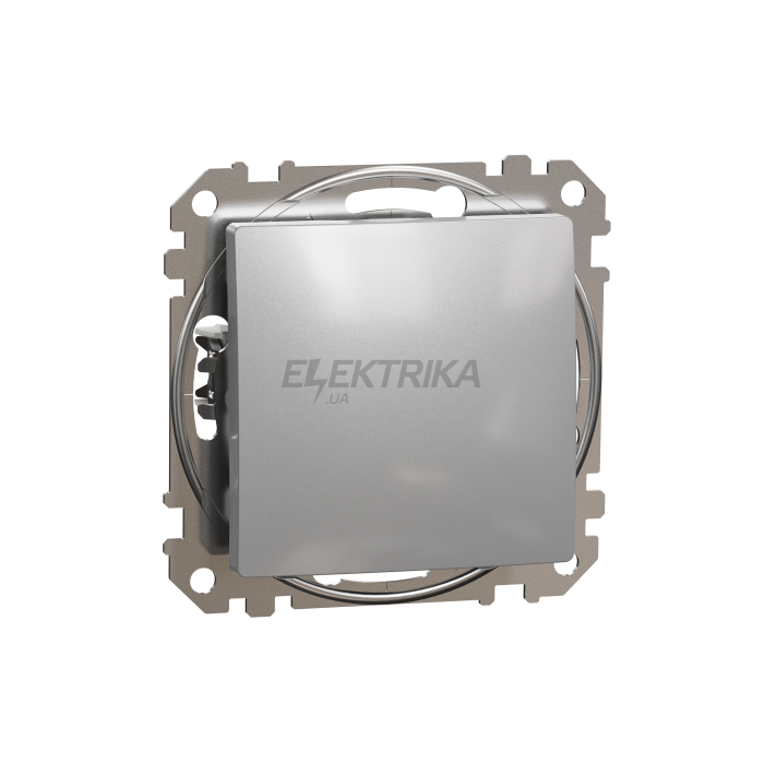 Одноклавішний кнопковий перемикач, Sedna Design & Element, Алюміній, SDD113116, Schneider Electric