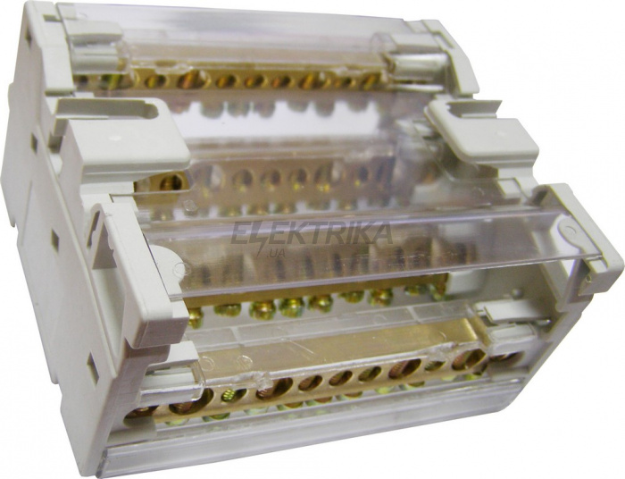 Нульова шина в корпусі 4х11 (4 бруски по 11 отворів)