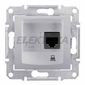 Комп'ютерна розетка RJ45 кат.6 UTP Schneider Electric Sedna алюміній (SDN4700160)