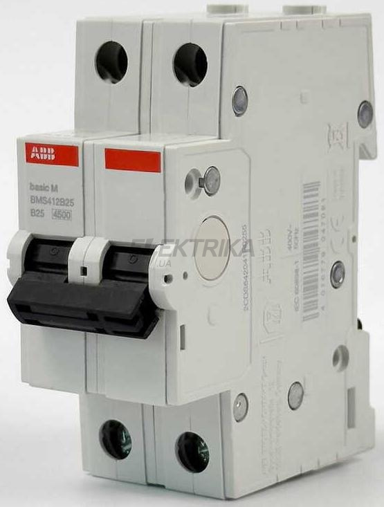 Автоматичний вимикач ABB basic M 2P B25 (2CDS642041R0255)