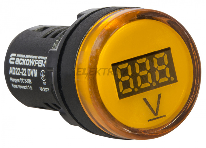 Вольтметр цифровий АСКО-УКРЕМ AD22-22 DVM DC 5-30В жовтий (A0190010013)