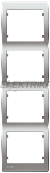 Рамка 4 посту вертикальна Siemens Iris алюміній меркурій (S18104 MA)