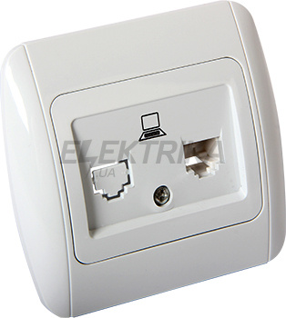 Розетка E.NEXT e.install.stand.819С1 комп'ютерна одинарна з рамкою (s035032)