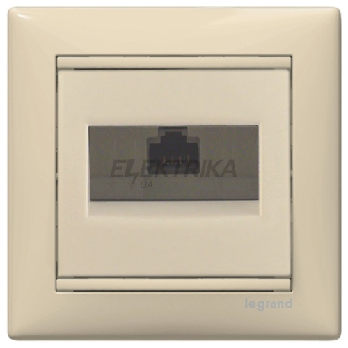 Інформаційна розетка кат.6, слонова кістка без захватів, RJ 45 UTP -1 вихід, Valena