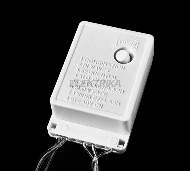Гірлянда внутрішня DELUX STRING З 100LED 5m теплий білий/прозорий IP20 (90009495)