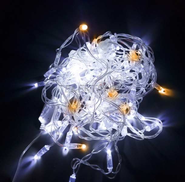 Гірлянда вулична STARLIGHT бахрома білий/жовтий Flash 75LED IP44 прозорий 2x0,7м (000057267)