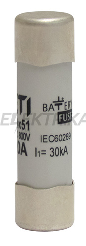 Плавка вставка запобіжник ETI CH14x51 bat 16A/800V DC 002637405
