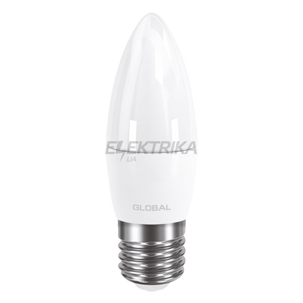 Світлодіодна лампа GLOBAL C37 CL-F 5W, м'яке світло, E27 AP (1-GBL-131)