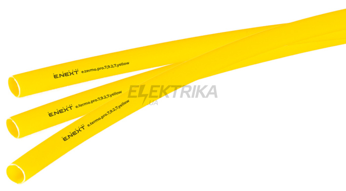 Термоусаджувальна трубка з клейовим шаром e.termo.pro.7,9.2,7.yellow, 7,9/2,7, 1м, жовта (p092020)