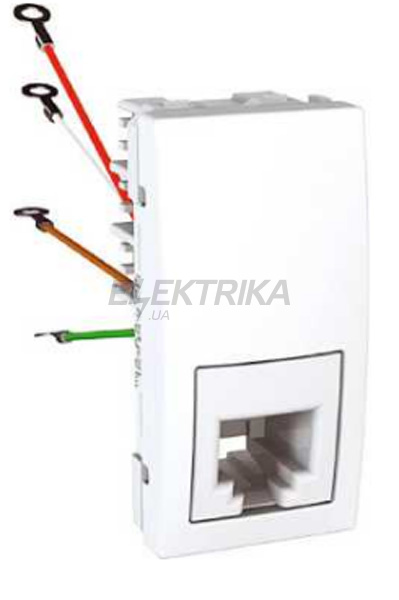 Телефонна розетка RJ11, 4 контакти, 1-М, білий