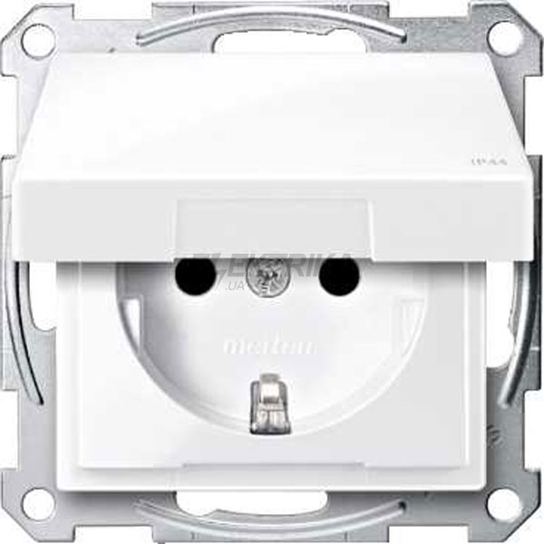 Механізм розетки SCHUKO з кришкою, IP44, активний білий